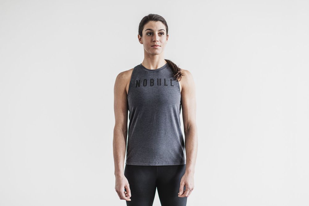 NOBULL Women's High-Neck Tank Tops - Charcoal - Ireland (2683BMUFI)